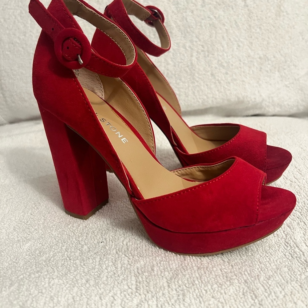Sun + Stone Bold Red Heels